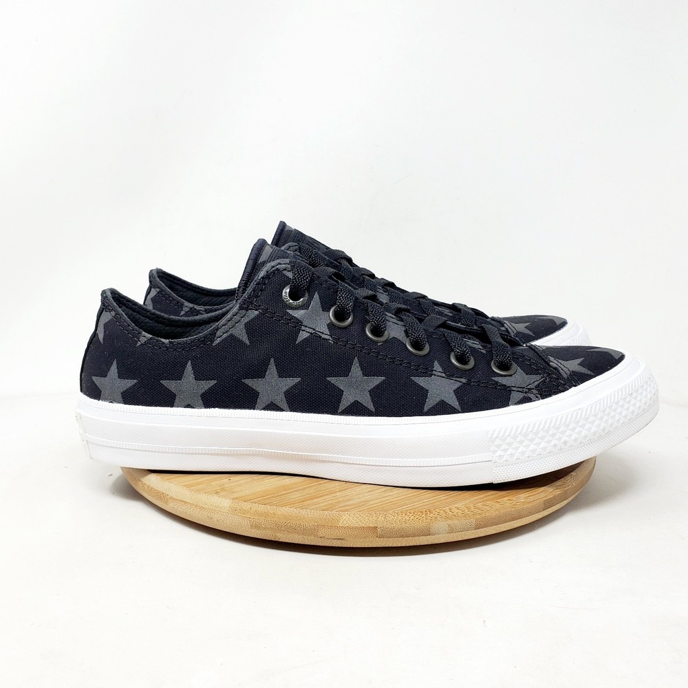 Converse Chuck Taylor All Star II Ox Sneaker Womens 9 Black Grey Stars Shoes